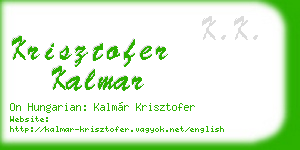 krisztofer kalmar business card
